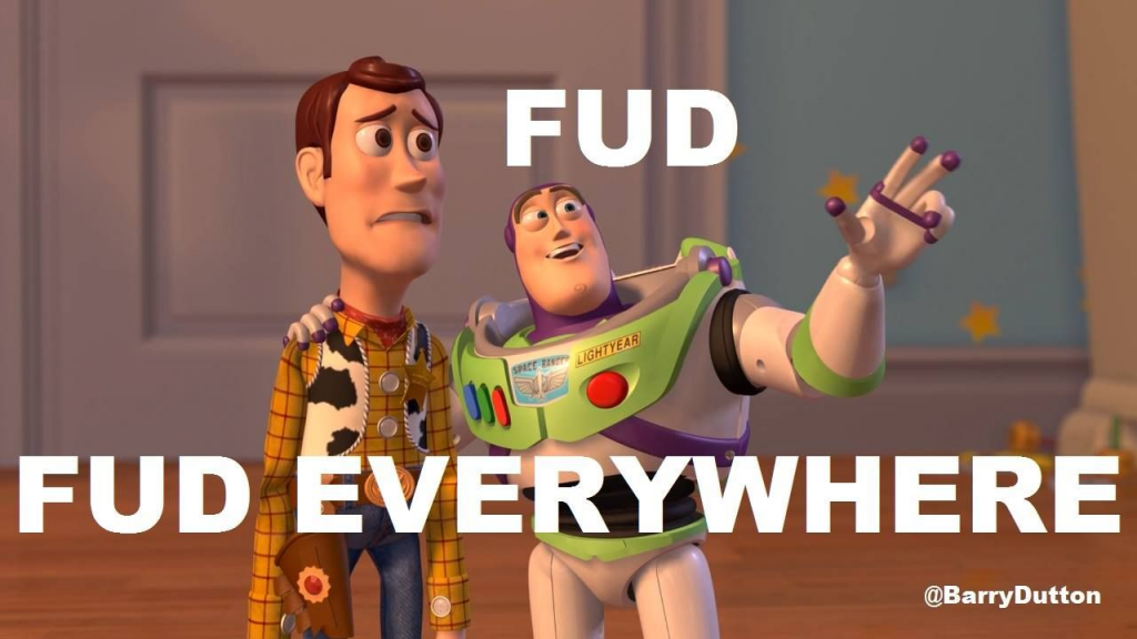 Source: https://steemit.com/funny/@barrydutton/meme-of-the-day-fud-fud-everywhere-and-also-what-fud-means-for-crypto-noobs