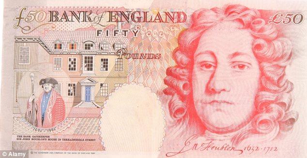 Sir John Houblon. Pierwszy Gubernator Banku Anglii, sportretowany na awersie banknotu