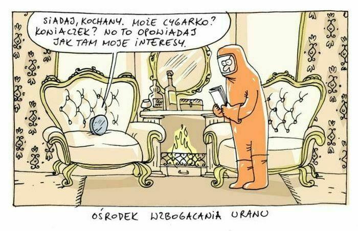 Żartobliwie o wzbogacaniu uranu. Źródło: https://www.facebook.com/WILQSUPERBOHATER